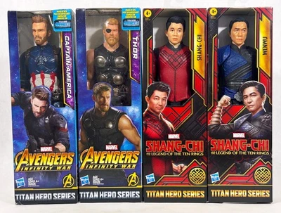 Lote de 4 figuras de héroes de Marvel Avengers Infinity War y Shang-Chi Titan NRFB Foto 1 de 4