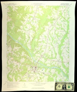 Lillington Map of Shawtown North Carolina Harnett County Kipling Cape Fear River - Picture 1 of 10