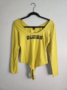 GUESS Damen Body Größe M Langarm Gelb Grün Retro Y2K - Bild 1 von 7