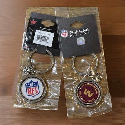 *Lot of 2* Washington Commanders Football Team NFL Spinning Logo Keychain - Image 1 of 4