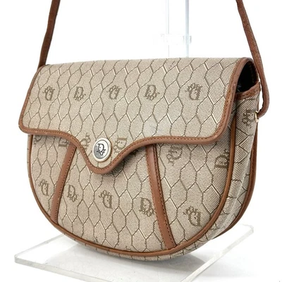 Auténtico bolso de hombro DIor panal marfil PVC cuero marrón Foto 1 de 4