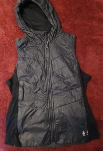 Smartwool  sz M black nylon / down/wool packable  vest junior teen p. women  - Picture 1 of 5