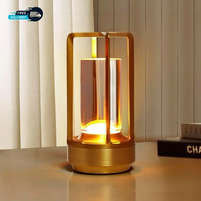 Portable Cordless Table Lamp, 4000Mah Lumisom  Crystal Lantern Metal Table Lamp - Image 1 of 4