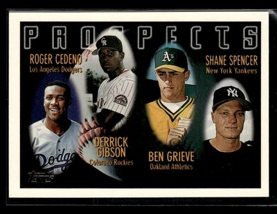 1996 Topps Cedeno / Gibson / Grieve / Spencer #436 Rookie - Image 1 of 2