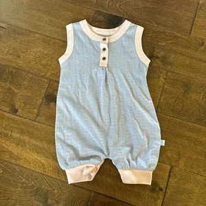Finn + Emma Girls 9-12 Month Tank Romper Outfit Summer Organic Purple Pink - Picture 1 of 5