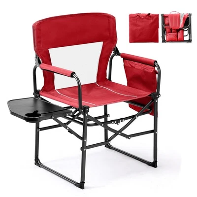 1 PCS Portable Folding Camping Directors Chair with Built-in Cup Holder Outdoor - Image 1 of 4