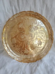 Iridiscente / Carnaval Jeannette Glass Louisa, Plato Floragold - Bandeja 131/2 - Imagen 1 de 9