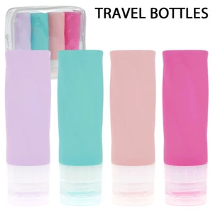 4Pcs Travel Bottles 90ML Leak Proof Travel Silicone Containers Refillable guLWy - Picture 1 of 12