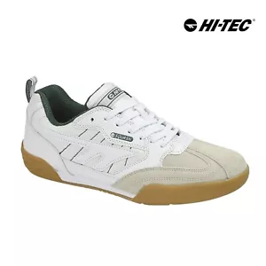 Hi Tec SQUASH Clásico Blanco No Marcado Suela SPORTS Zapatos de Salón Zapatillas - Imagen 1 de 5