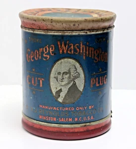 Lata redonda vacía de colección tapón de tabaco George Washington R.J. Reynolds - Imagen 1 de 6