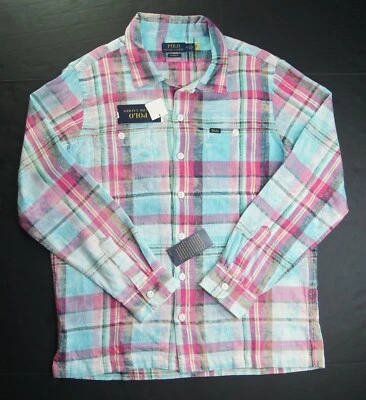 POLO RALPH LAUREN Men's Big & Tall Classic Fit Bleached Plaid Flannel Shirt NWT - Image 1 of 3
