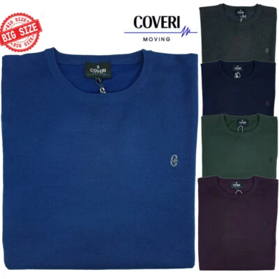 Maglioni Maglioncini uomo taglie forti comode tinta unita girocollo 3x 4x 5x 6x