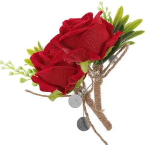 2pcs Beautiful Rose Boutonniere Prop Wedding Boutonniere Wedding - Picture 1 of 12