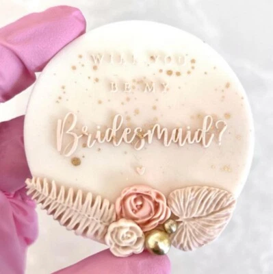 Sello de dama de honor de boda en relieve galletas cupcake decoración suministros para hornear Foto 1 de 2