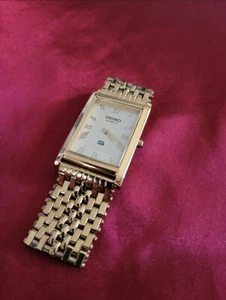 ⚡️ RARE - Seíko Vintage Slim Tank Quartz Men's Gold Watch!! - Picture 1 of 5