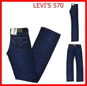 Jeans levis 570 donna elasticizzati vita bassa larghi bootcut levi's 40 42 44 46 - Picture 1 of 10