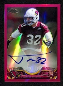 2013 Topps Chrome Tyrann Matheiu #4 Pink Refractor Rookie Autographs /75 78881 - Picture 1 of 2