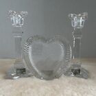 Mikasa Petals Design Taper Candlesticks, Set Of 2 And Heart Shaped Picture Frame