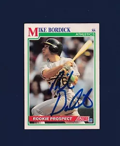Mike Bordick signed Oakland A's 1991 Score Rookie Prospects baseball card - Picture 1 of 1