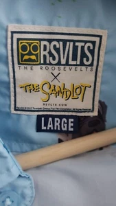 RSVLTS The Sandlot Lifeguard Dog Beast Hawaiian Style Aloha Button Shirt Blue L - Picture 1 of 2