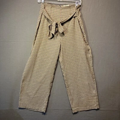 Pantalones Bebop a Cuadros 13 Marrón Negro Tostado Shepard’s Check Sueltos Pierna Ancha Boho Foto 1 de 4