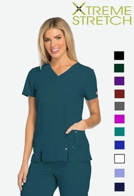 DICKIES X-Treme Stretch Ladies Scrub Top 82851 Medical/Nurse/Beauty Tunic