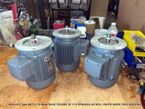 NEW AEG Type AM 71 FY6 Motor 25KW 120/208V 3P 1115 RPM 60Hz FREE SHIPPING - Picture 1 of 11