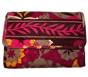 Vera Bradley Turnlock Wallet in Pink Flower Pattern - Picture 1 of 12