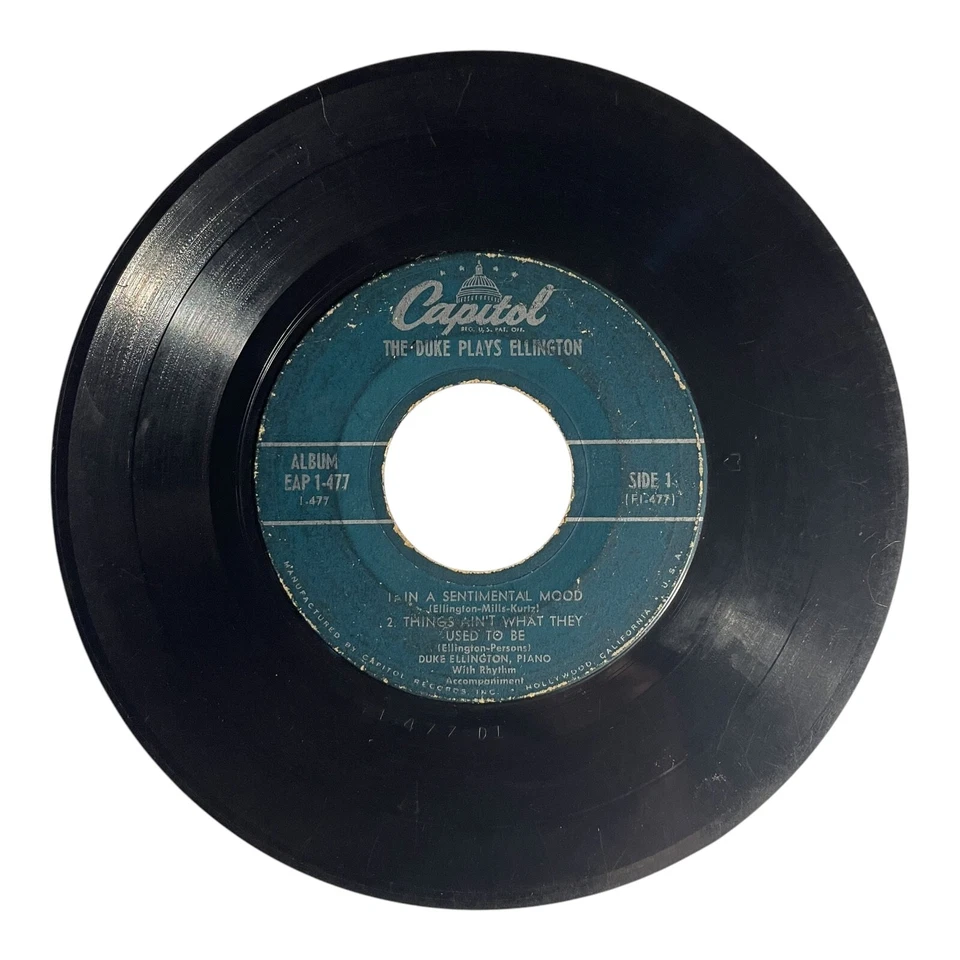 Duke Ellington ‎– The Duke Plays Ellington -Part 1 7" Vinyl 1954 Capitol Records - Image 1 of 2