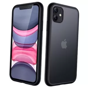 Matte Case for iPhone 11 6.1-Inch, Shockproof Military Grade Drop Black - Picture 1 of 7