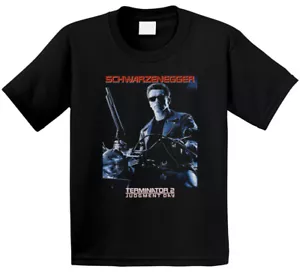 Camiseta Terminator 2 Schwarzenegger Años 90 Película Retro Cool Fun Kids - Imagen 1 de 2