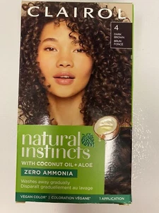 Clairol Natural Instincts Demi-Permanent Hair Dye, 4 Dark Brown Hair Color - Picture 1 of 2