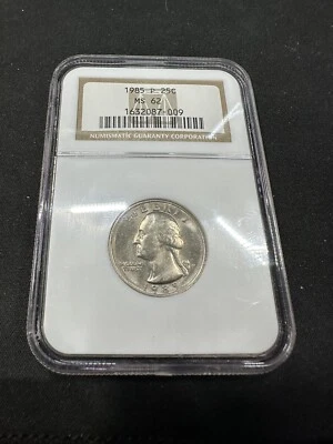 1985-P 25C Washington Quarter-NGC  MS62 - Image 1 of 2