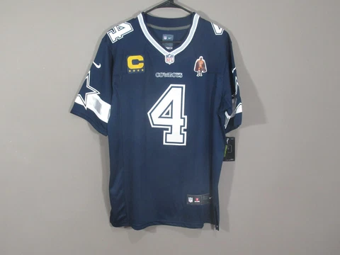 NWT Dak Prescott #4 Dallas Cowboys "MAN OF THE YEAR" Jersey Blue Size Medium Cover