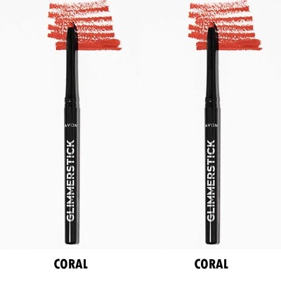 NEW Avon Glimmersticks Retractable Lip Liner  / CORAL / SET OF 2 - Image 1 of 4