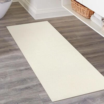 Alfombra de corredor lavable 2'x5' algodón reversible alfombra de entrada blanca Foto 1 de 4