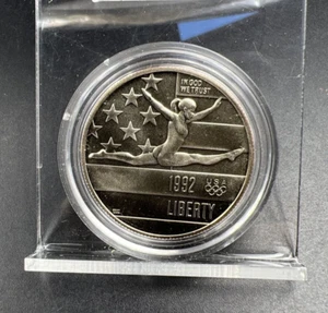 1992 P Unc BU Olympic Gymnastics - Commemorative Half Dollar in Capsule - Picture 1 of 4