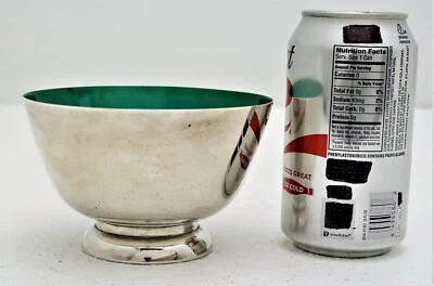 Mid-century Modern Towle Sterling Silver Turquoise Enamel Railed Bowl Style 46 - Image 1 of 4