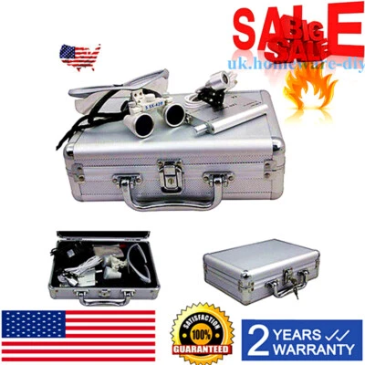 Lupas binoculares cirúrgicas odontológicas 3,5x 420mm lupa de vidro óptico com estojo - Imagem 1 de 4