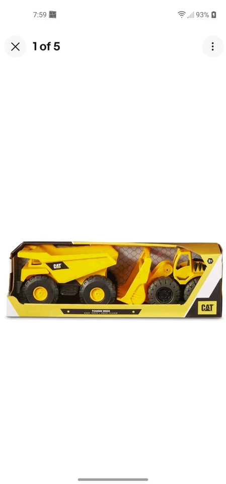 15 Inch CAT Construction Toy Dump Truck Loader Combo Super Sized for Kids - Image 1 of 2