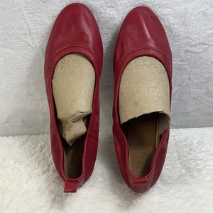 J Crew Womens Leather Slip-On Rounded Toe Ballet Flats Solid Red Size 10 - Picture 1 of 10