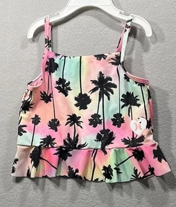 Hurley UPF 50+ Palm Tree Tankini Multi Colored Swimsuit Top Girls Size 5/6 - Picture 1 of 7