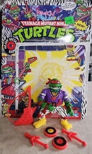 Vintage Teenage Mutant Ninja Turtles 1991 Rock N Rollin Heavy Metal Raph Figure - Picture 1 of 12