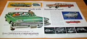 Pubblicità auto Dodge Plymouth Chrysler Valiant Station Wagon 1960 grande mag 2 pagine - Foto 1 di 1