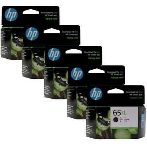 5er Pack HP High Yield 65XL Schwarz Original Tintenpatrone, N9K04AA - Bild 1 von 7