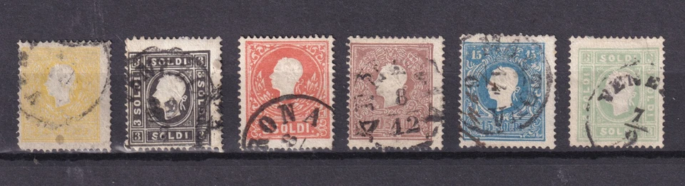 1859 LOMBARDO VENETO EFFIGE FRANCESCO GIUSEPPE USATO SASS. SERIE CPL - Immagine 1 di 1