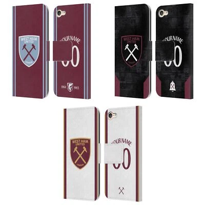 CUSTOM WEST HAM UNITED FC 2024/25 KIT LEATHER BOOK CASE FOR APPLE iPOD TOUCH MP3 - Image 1 of 4