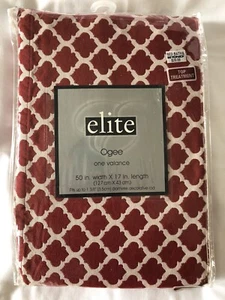 Elite Ogee Fenster Valance rot 50x17 Tab Top NEU #13388 - Bild 1 von 9
