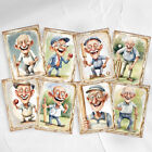 Funny Old Men Cricket Card Toppers Cardmaking Scrapbooking Tags Craft