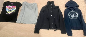 4pc Lot Girl Sz 10-12 P.S. SO PLACE Justice Lined Jacket Hoodie Shirts - Picture 1 of 16